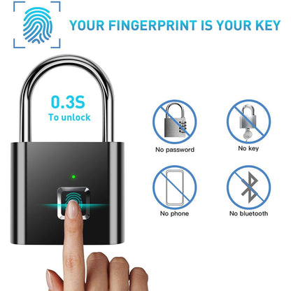 Fingerprint Padlock IP66 Waterproof and Rustproof