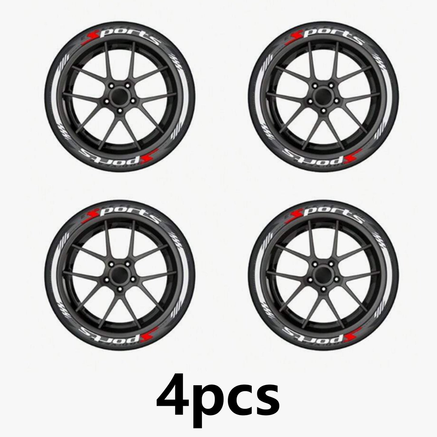 4 Piece Set Car Motorcycle Tire Decoration Stickers