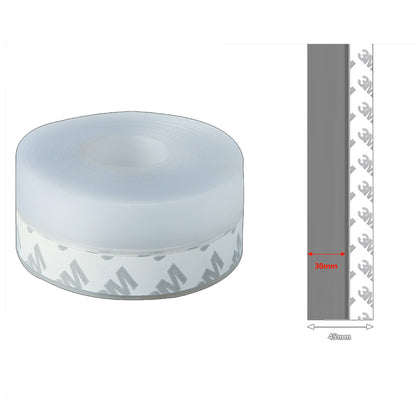 Silicone Clear Weather Stripping Door Seal,  Door Draft Stopper for Side of Door, Self-Adhesive Insulation Tape for Gaps (45mm;16Ft)