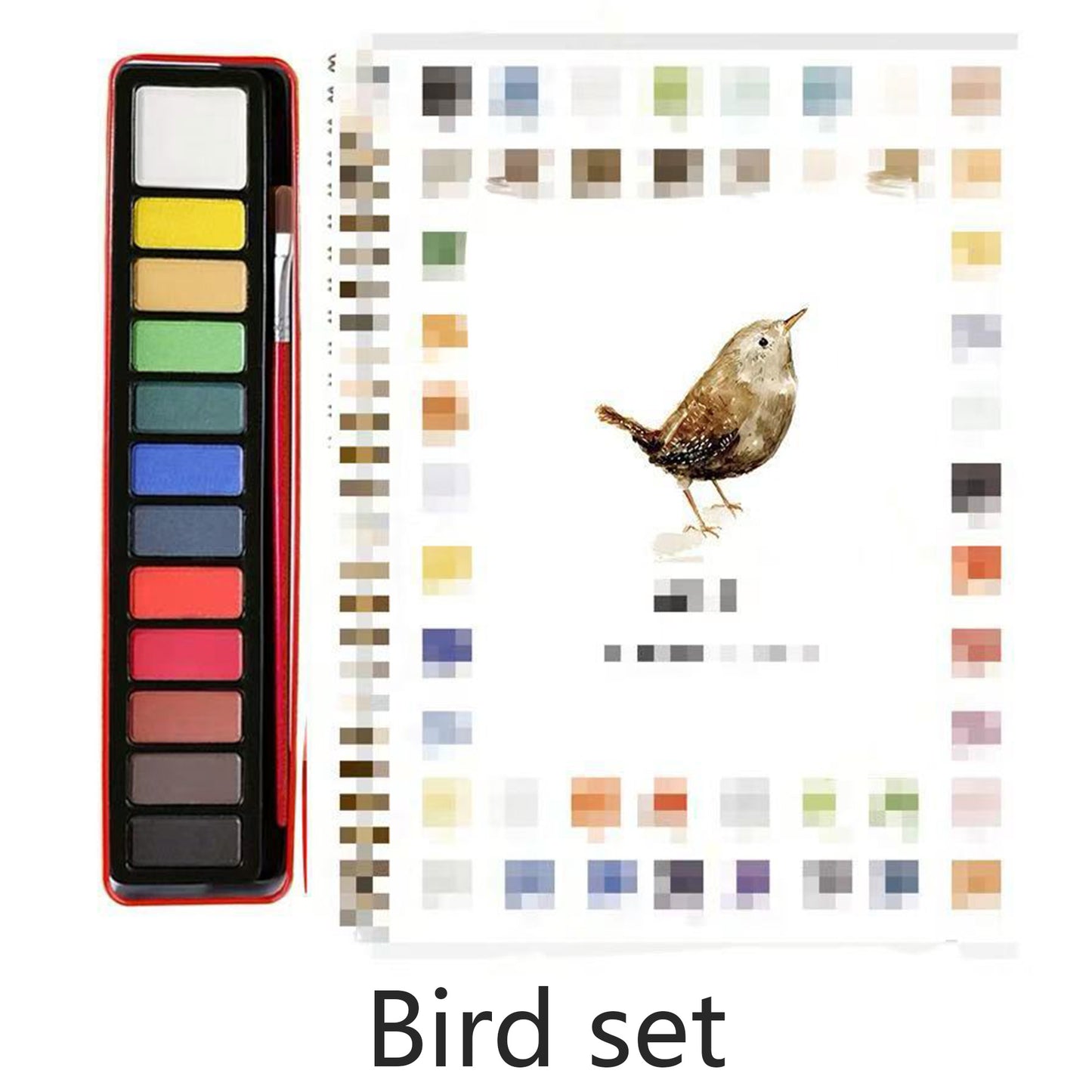 Watercolor Workbook Paint Set with 12 Watercolor Paints & A Brush