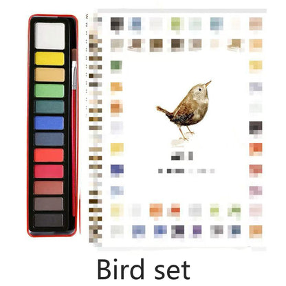 Watercolor Workbook Paint Set with 12 Watercolor Paints & A Brush