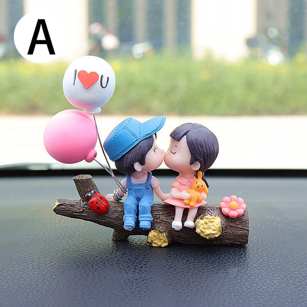 Couple Cute Ornament for Car, Cartoon Car Dashboard Decoration