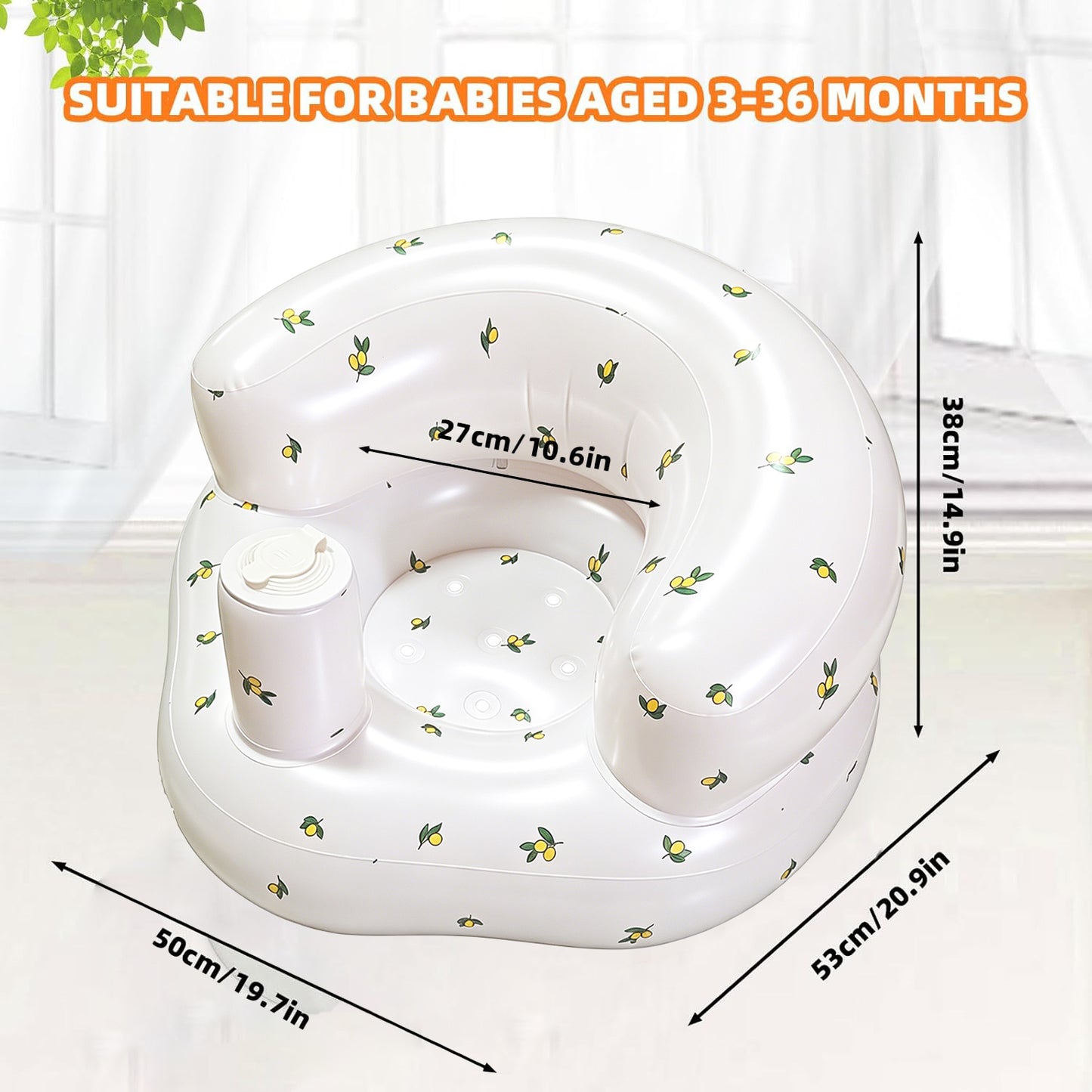 Inflatable Baby Seat - Built in Air Pump for Babies 3-36 Months