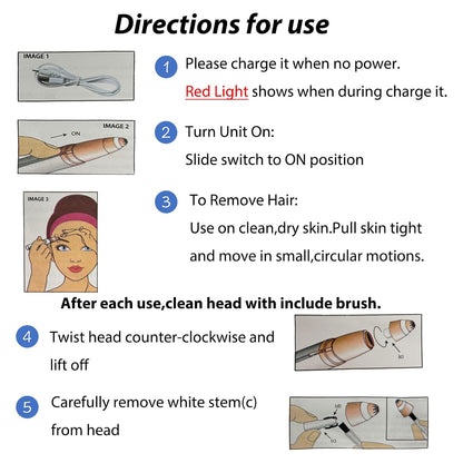 Flawless Touch Electric Eyebrow Razor for Women - Instant, Painless Hair Remover with Built-in LED Light