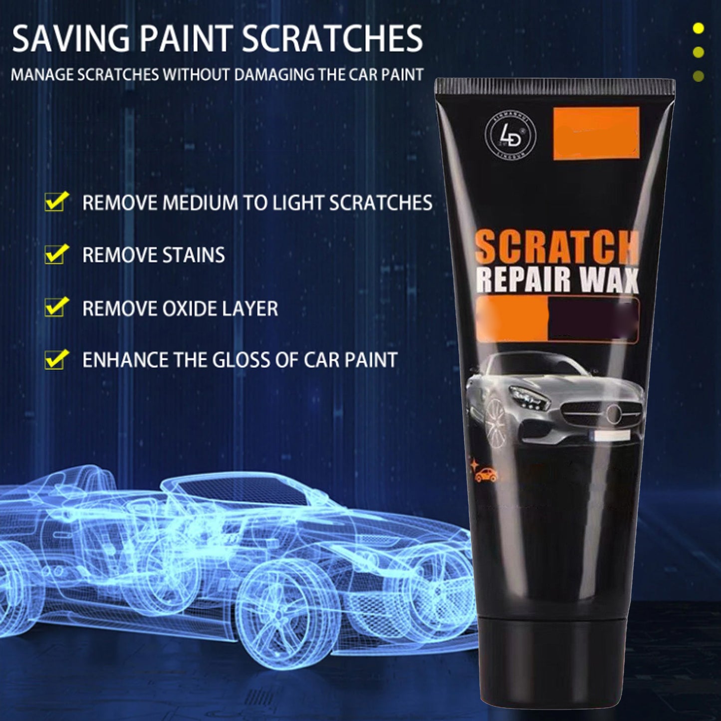 Car Scratch Repair Paste, Multi-Purpose Leather Cleaner and Polish, Safe Plastic and Vinyl Restorer