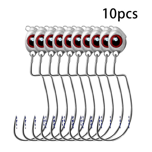10Pcs Jig Head Fishing Hook -  Weedless Underspin Bass for Fishing Saltwater Freshwater