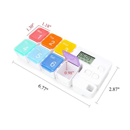7 Days Pill Dispenser Organizer with Reminder Alarm