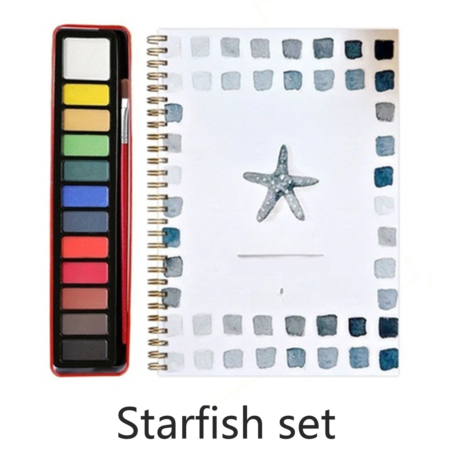 Watercolor Workbook Paint Set with 12 Watercolor Paints & A Brush