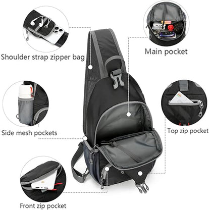 Mans Crossbody Bag Lightweight Chest Bag for Outdoor Hiking