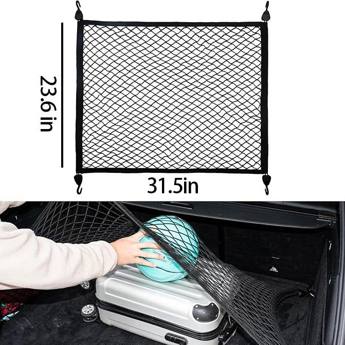 Adjustable Elastic Trunk Mesh Nets with 4pcs ABS Hook