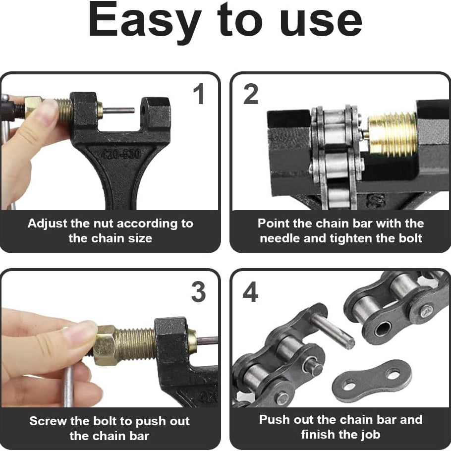 Chain Breaker #420-530, Heavy Duty Chain Breaker Riveting Tool