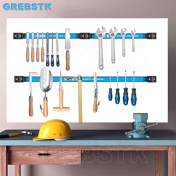 Holder Strip Heavy Duty Magnetic Tool Bar Metal Tool Organizer Rack with Mounting Screws