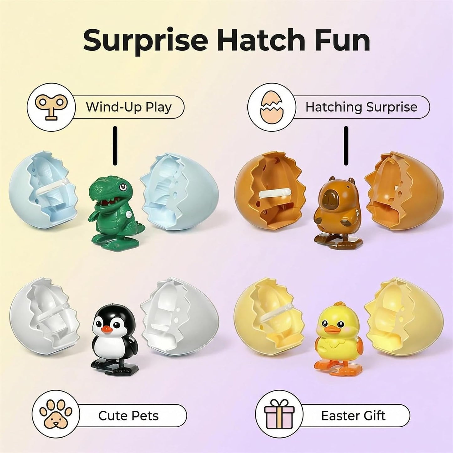 2026 New Wind-Up Animal Hatching Surprise Eggs