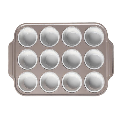 Silicone Foldable Baking Pans With Metal Frame Nonstick, 6 /12Cups for Baking