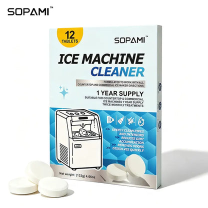 12-Count Ice Machine Cleaner Tablets, Safe & Effective to Remove Scale and Odors