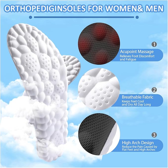 Unisex Shock-Absorbing & Cushioning Sports Insoles