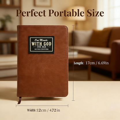 One Minute with God for Men 365 Devotions, Brown Faux Leather Flexcover
