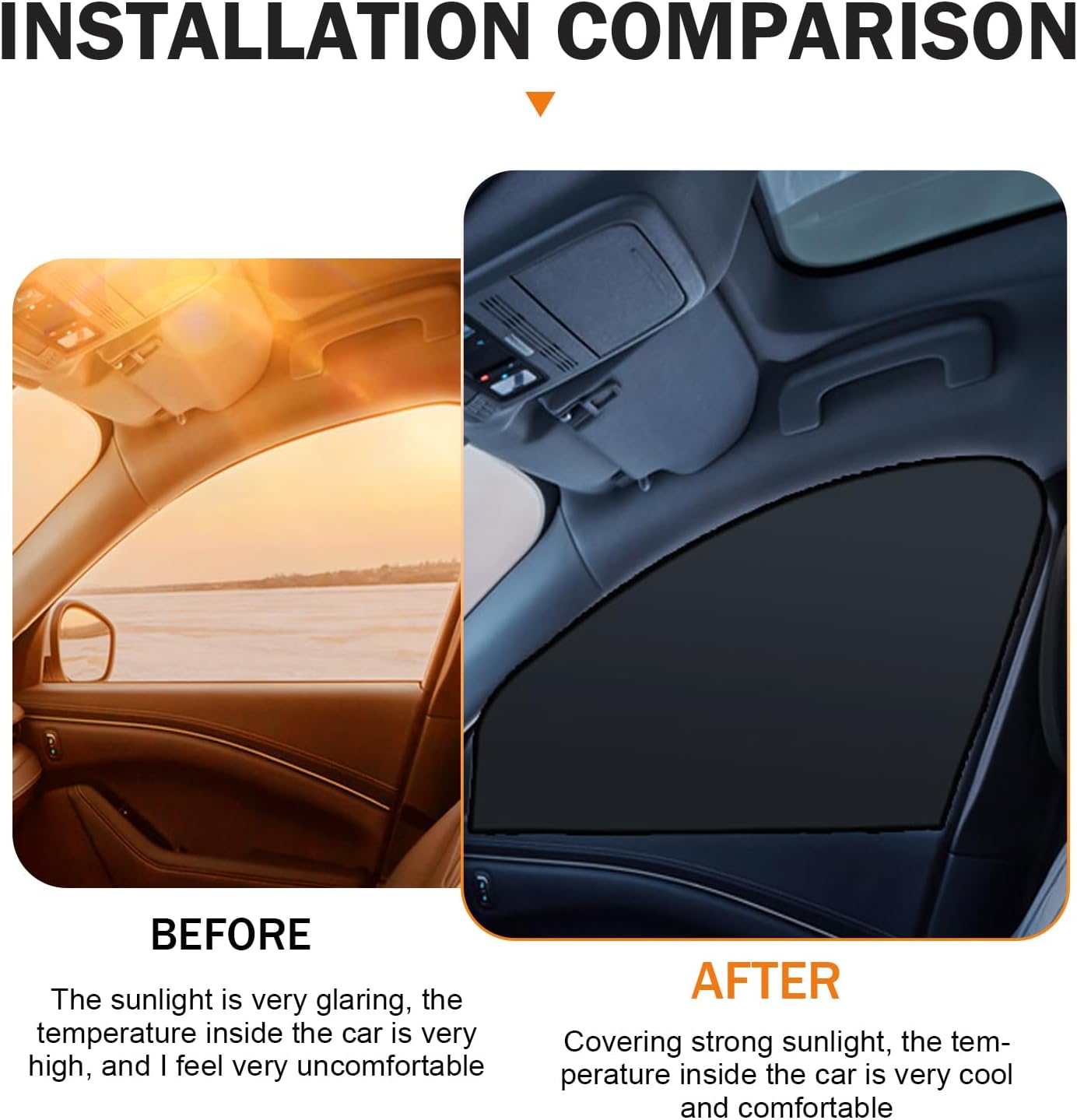4 PCS Car Window Sun Shades, Light Block Privacy Curtains