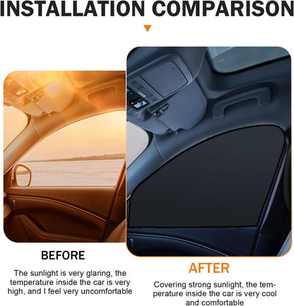 4 PCS Car Window Sun Shades, Light Block Privacy Curtains