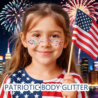 Patriotic Face Hair Glitter Stick