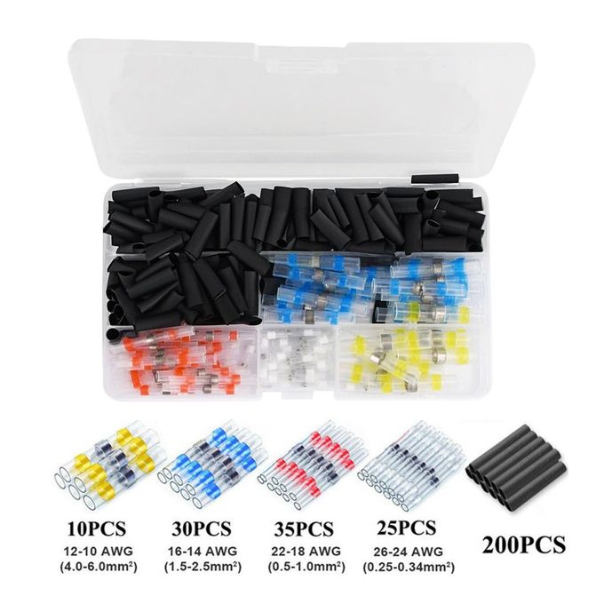 300PCS Heat Shrinkable Wire Connectors Waterproof Sleeve Seal Terminal Kit