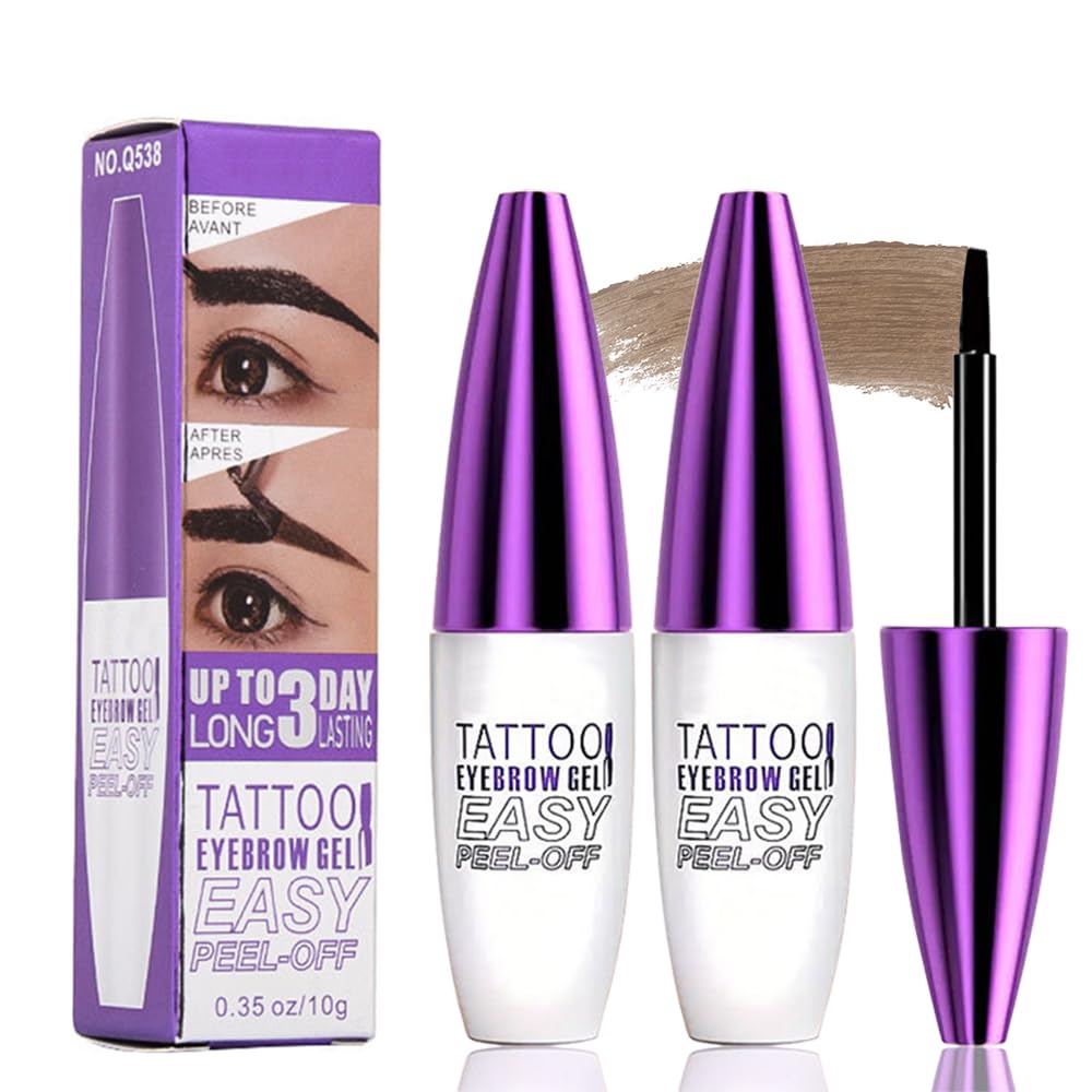2Pcs Peel Off Brow Tint Gel - Waterproof & Sweatproof, Transfer-Resistant Multi-Day Wear, All Skin Types