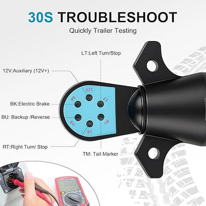7 Pin Trailer Plug Testerwith Red LED