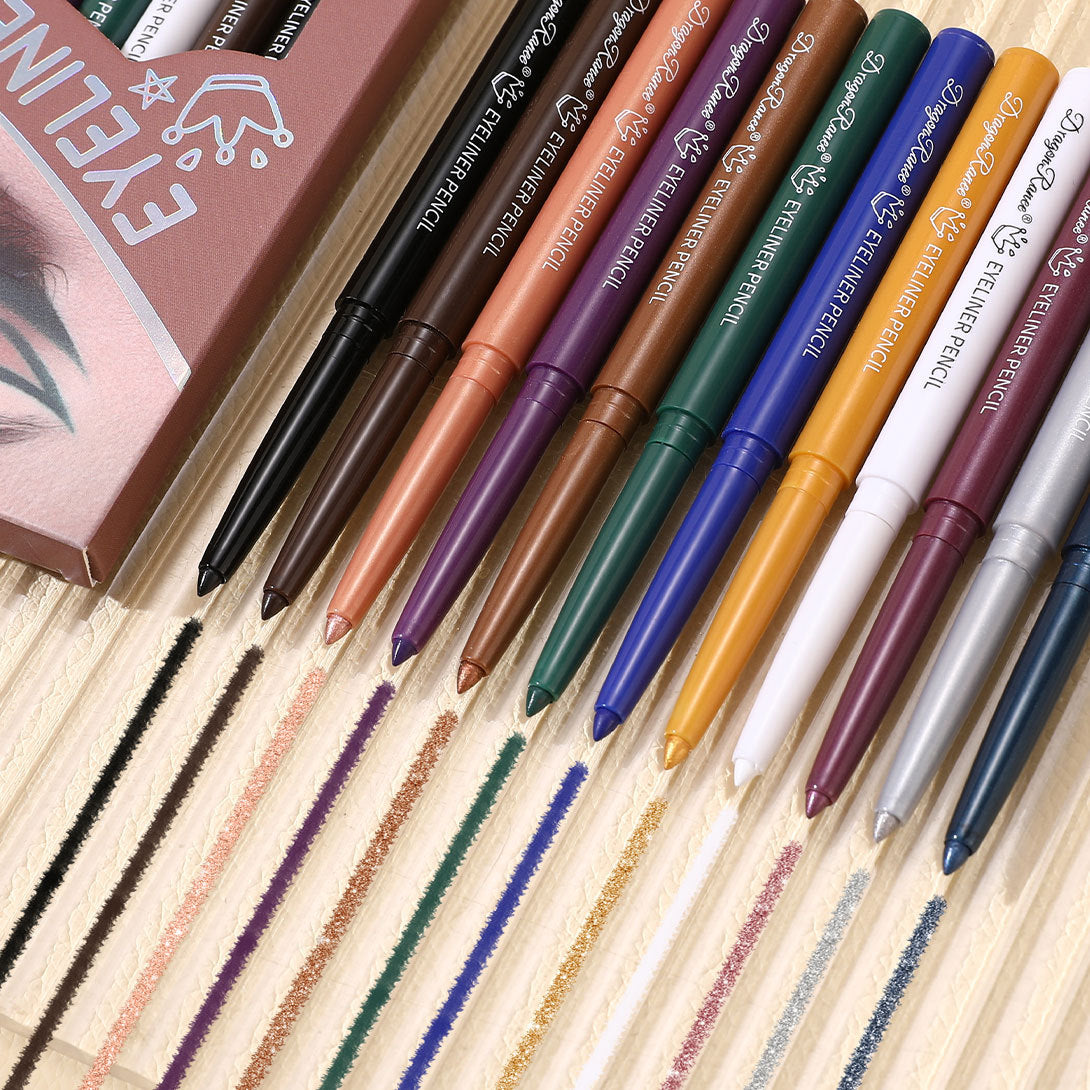 12 Colorful Gel Eyeliner Pen Set,Matte Eyeliner Pencils