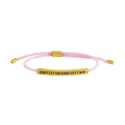 Don't Let The Hard Days Win Handmade Bracelet - Adjustable Titanium Motivational Inspirational Wrap Bracelet for Women Men