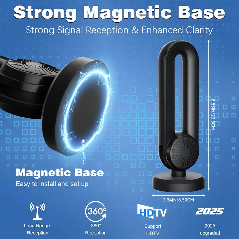 TV Antenna for Local Channels,Digital Indoor HD Antennas with Strong Magnetic Base