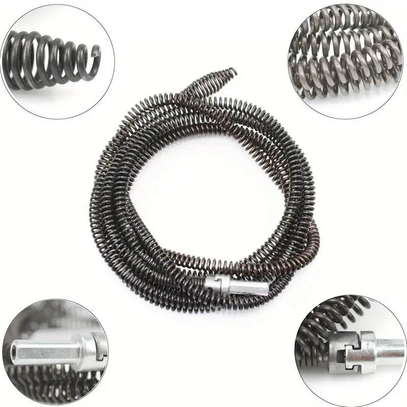 1 Count Drain Snake Unclogger, Drain Auger Cable with Drill Bit Connector