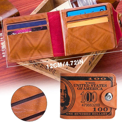 Men Bill Wallet PU Leather Credit Card Photo Holder Bifold Billfold