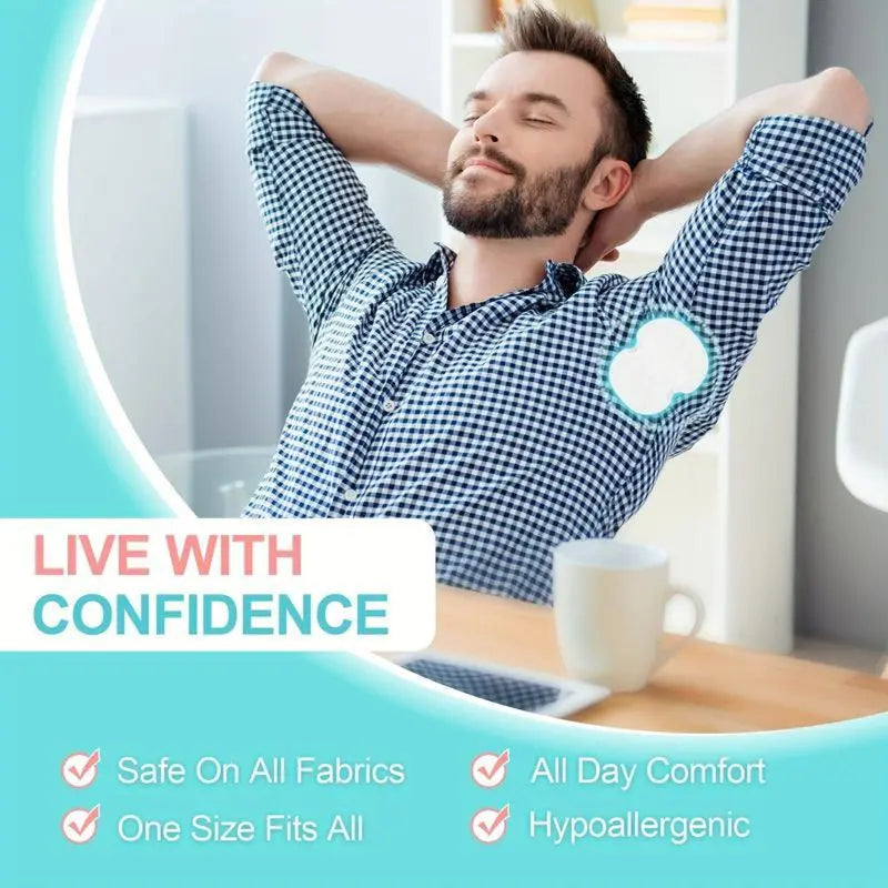 Invisible Disposable Underarm Sweat Pads – Breathable Armpit Sweat Absorbing Stickers