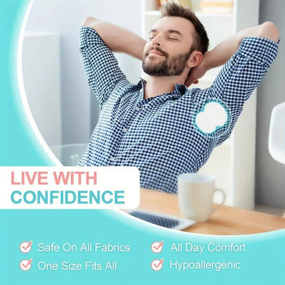 Invisible Disposable Underarm Sweat Pads – Breathable Armpit Sweat Absorbing Stickers