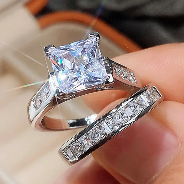 2-Piece Ring Set — Ideal for Daily Wear, Engagement Parties, Trendy Couples, Party Favors, and Mother's Day Gifts