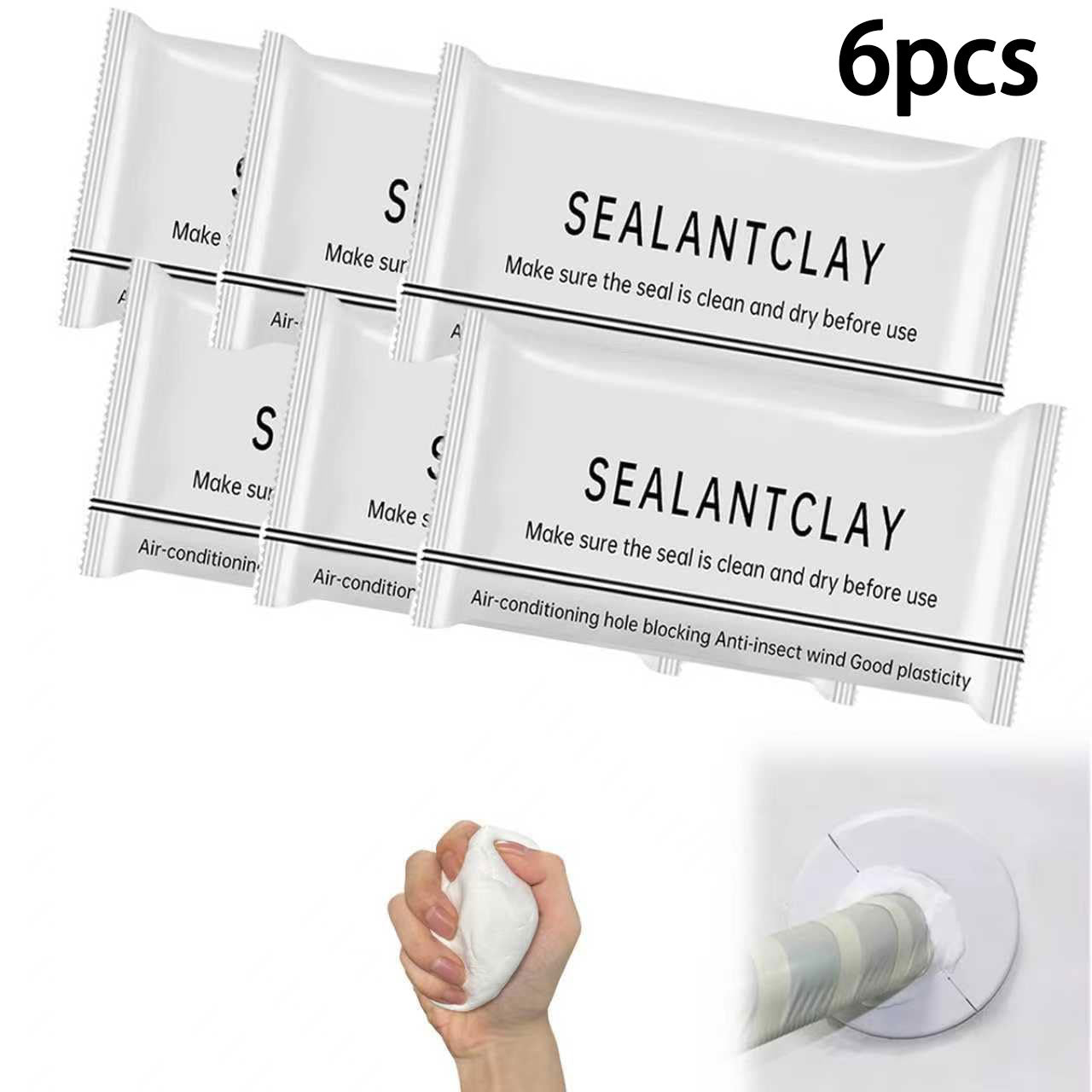 Faster Drying Moldable Sealant Clay - Quick Repair Putty for Drain Pipe Connection, Holes and Gaps