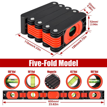 Folding Level, Multi-Angle Magnetic Level Ruler