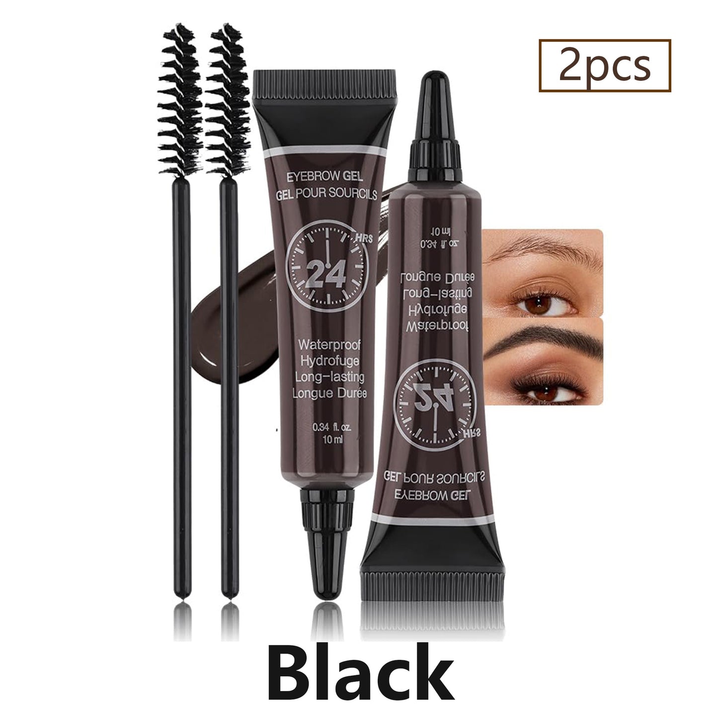 2Pcs Thickening Brow Mascara, Extreme Hold Tinted Eyebrow Gel