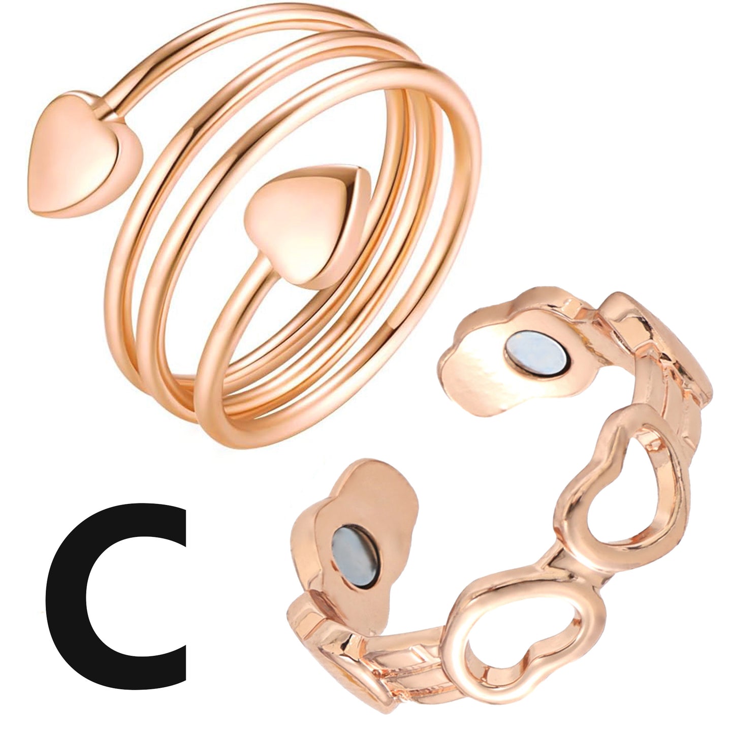 2Pcs/set Magnetic Rings for Women, Adjustable Jewelry