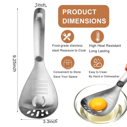 2pcs 5-in-1 Multifunctional Cooking Spoons with Potato Masher, Egg Yolk Separator, Grater Plate, Bottle Opener & Slotted Spoon