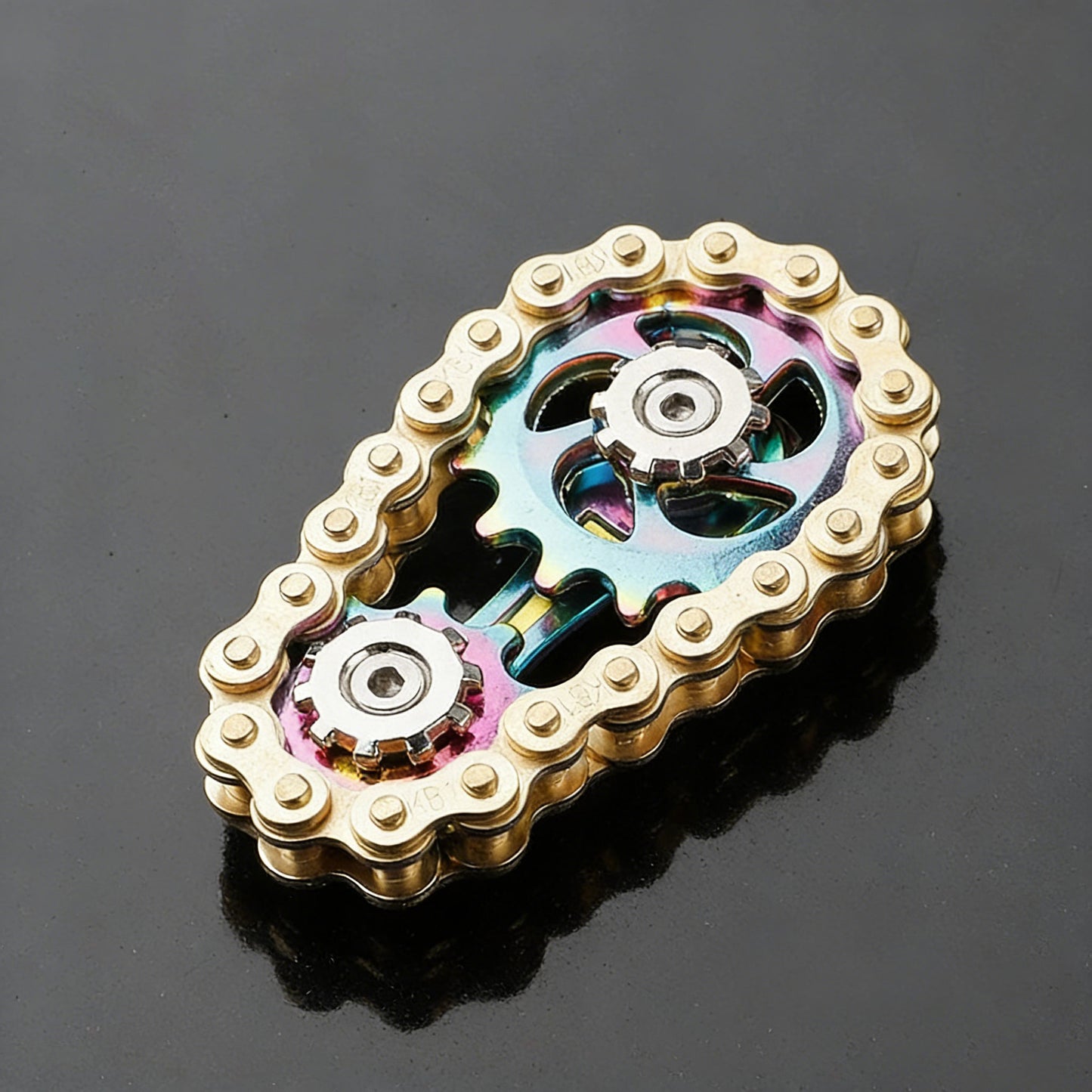 Bike Chain Gear Fidget Spinner, Metal Sprocket Chain Fidget Toy