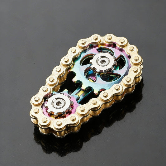 Bike Chain Gear Fidget Spinner, Metal Sprocket Chain Fidget Toy