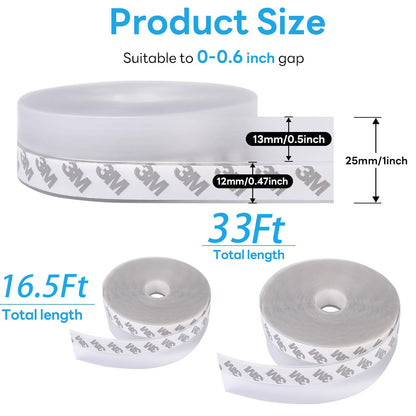 25mm Width Transparent Rubber Sealing Tape for Windows & Doors