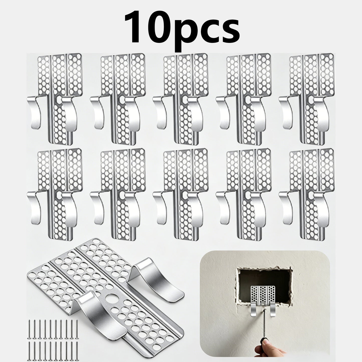 10Pcs Easy-to-Install 1/2-Inch Drywall Clips