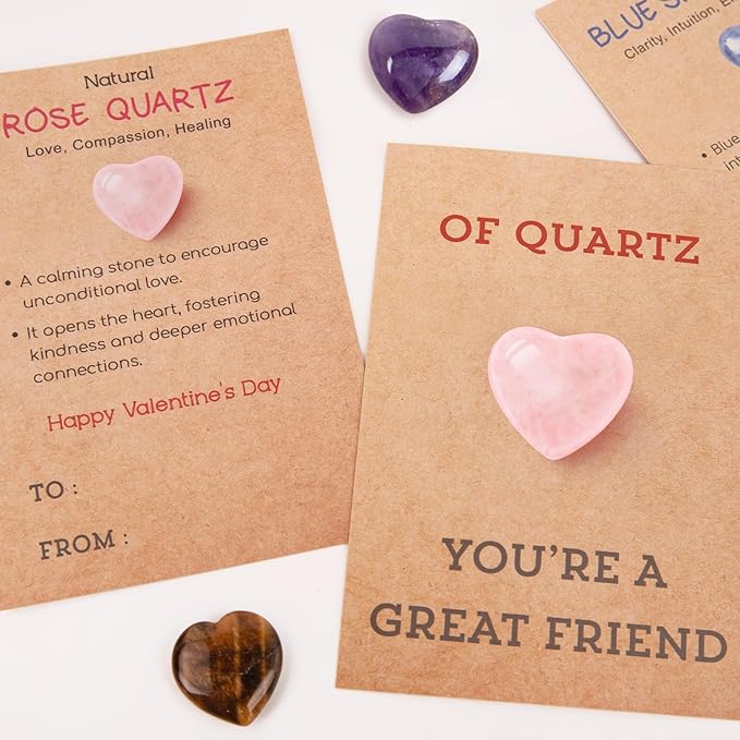 24 Pack Valentine's Day Greeting Cards Set With Love Gemstone