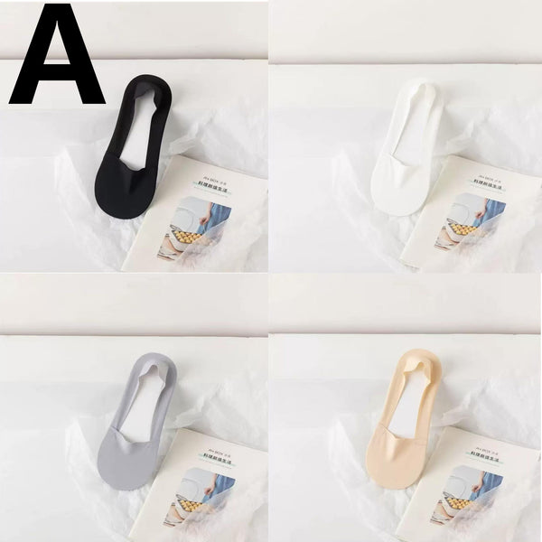 4 Pairs No Show Socks for Women Non-slip Low Cut Liner Socks Invisible Ice Silk Socks