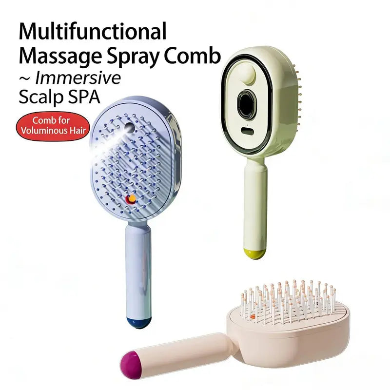 Electric Spray Air Cushion Massage Comb | Self-Cleaning Anti-Tangle