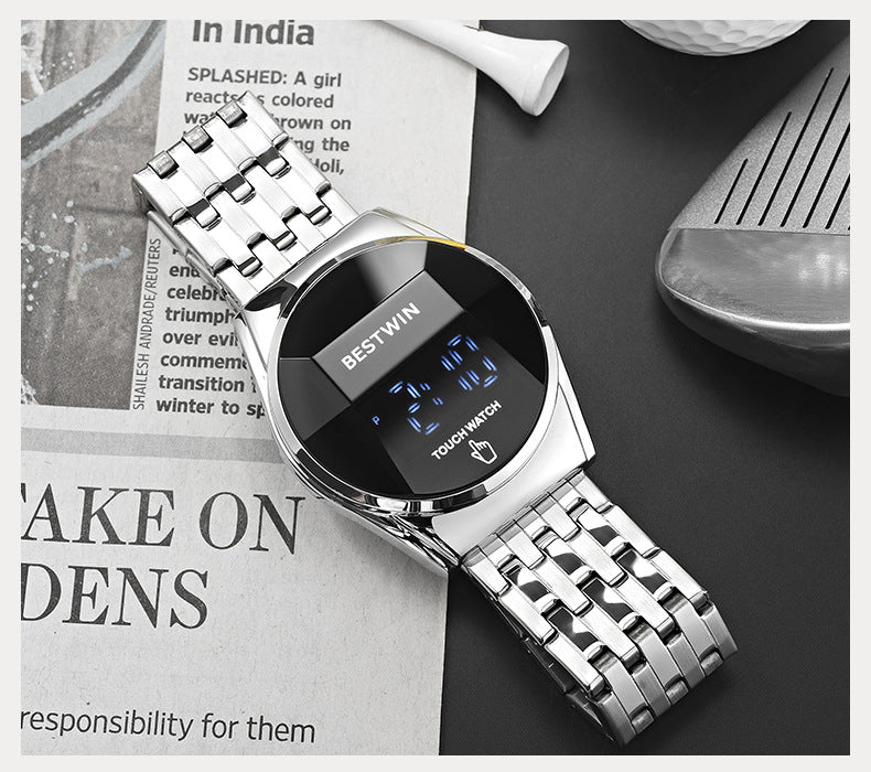 Round LED Touchscreen Digital Watch
