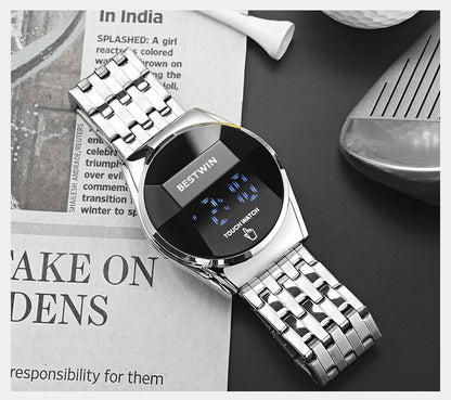 Round LED Touchscreen Digital Watch