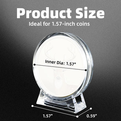10PCS Clear coin display stand with a stable base